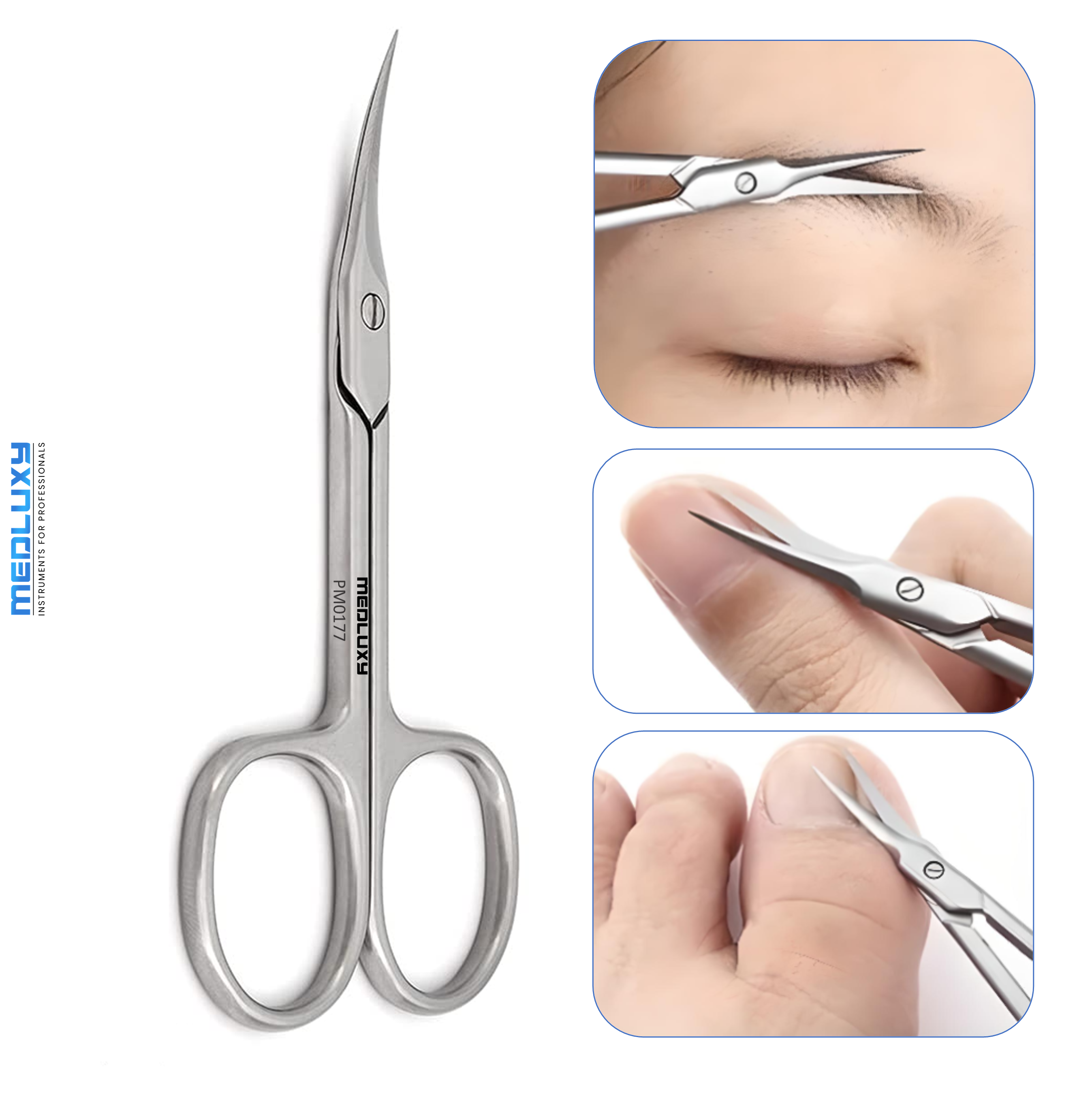 Medluxy - Nagelriemschaar - Gebogen - Spits / Scherp punt - 10 cm - PM0177
